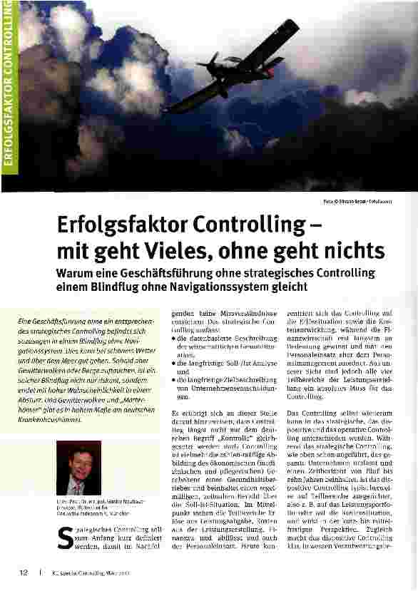 Vorschauseite 1: Erfolgsfaktor Controllingmit geht Vieles, ohne geht nichts