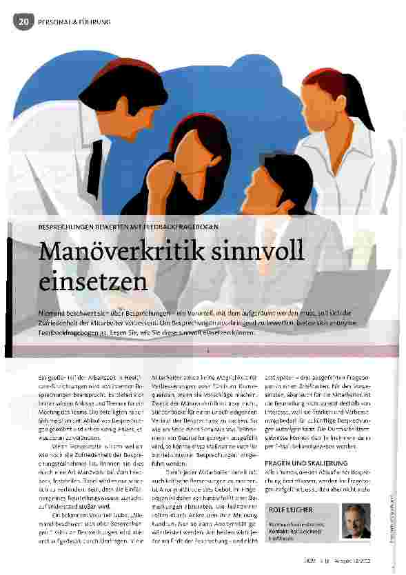 Vorschauseite 1: Manöverkritik sinnvoll einsetzen