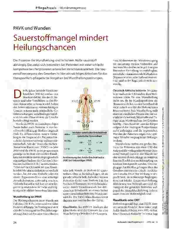 Vorschauseite 1: Sauerstoffmangel mindert Heilungschancen