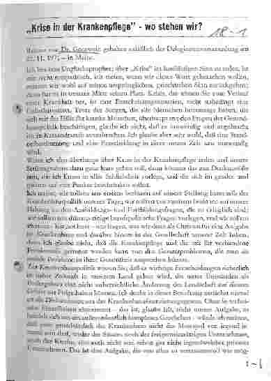 Vorschauseite 1: Krise in der Krankenpflege - wo stehen wir?
