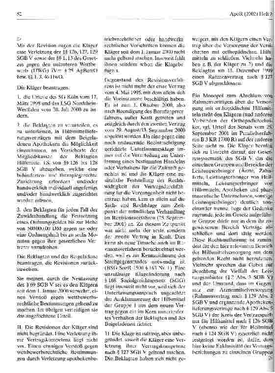Vorschauseite 3: Apothekenabgabe von Hilfsmitteln (Hilfsmittellieferungsvertrag) Bundessozialgericht - Urteil vom 25. September 2001