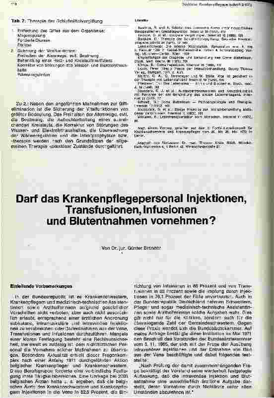 Vorschauseite 1: Darf des Krankenpflegepersonal Injektionen, Transfusionen und Blutentnahmen vornehmen