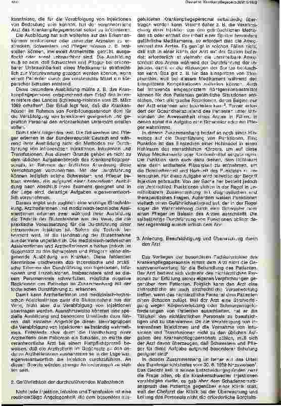 Vorschauseite 3: Darf des Krankenpflegepersonal Injektionen, Transfusionen und Blutentnahmen vornehmen