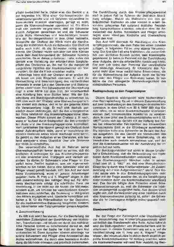 Vorschauseite 4: Darf des Krankenpflegepersonal Injektionen, Transfusionen und Blutentnahmen vornehmen