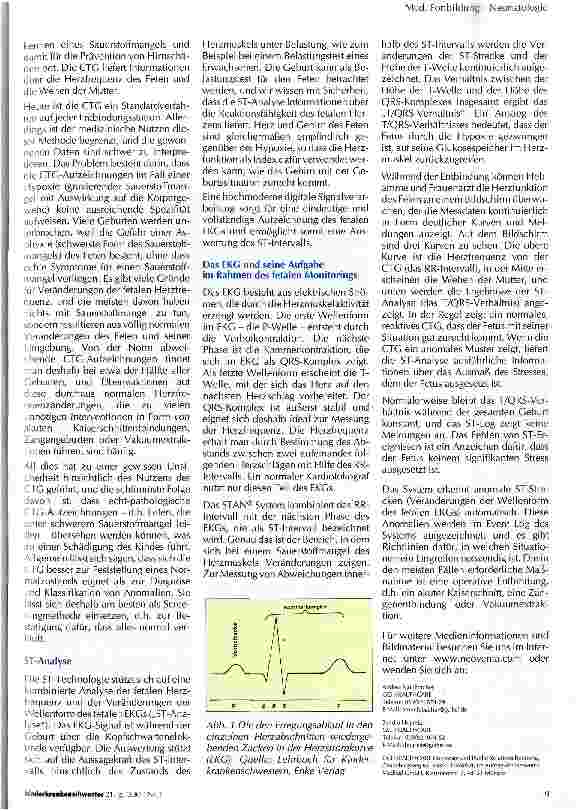Vorschauseite 2: Hintergrundinformationen zur ST-Analyse Med. Fortbildung - Neonatologie