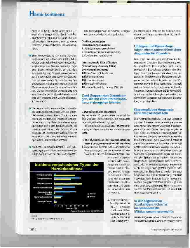 Vorschauseite 3: Harninkontinenz - Diagnostik und Therapie Dualismus/Kooperation zwischen Urologen und Gynäkologen