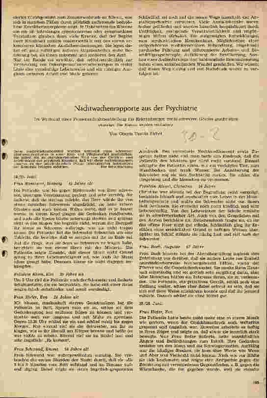 Vorschauseite 1: Nachtwachenrapporte aus der Psychiatrie
