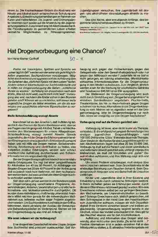 Vorschauseite 1: Hat Drogenvorbeugung eine Chance?