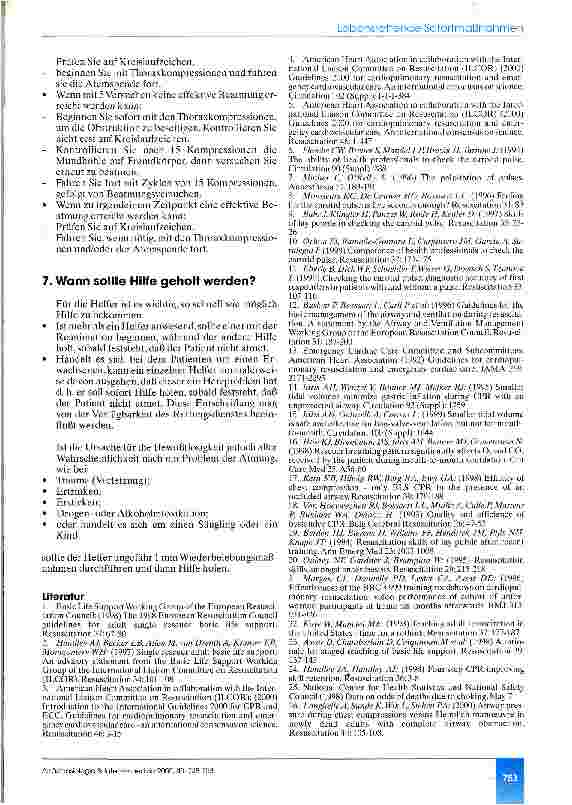 Vorschauseite 6: Lebensrettende Sofortmaßnahmen beim Erwachsenen Leitlinien des European Resuscitation Council 2000