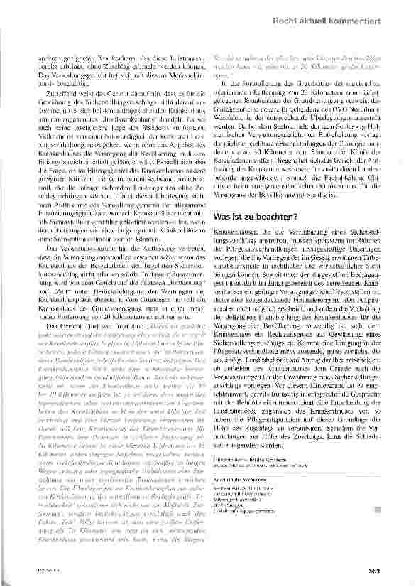 Vorschauseite 4: Sicherstellungszuschläge - nicht nur für „Inselkrankenhäuser