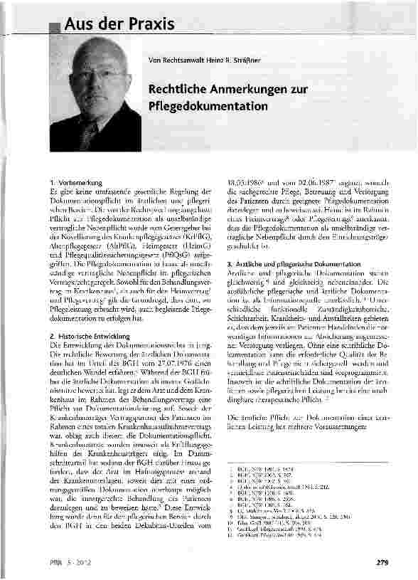 Vorschauseite 1: Rechtliche Anmerkungen zur Pflegedokumentation
