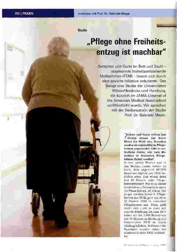 Vorschauseite 1: Pflege ohne Freiheitsentzug ist machbar