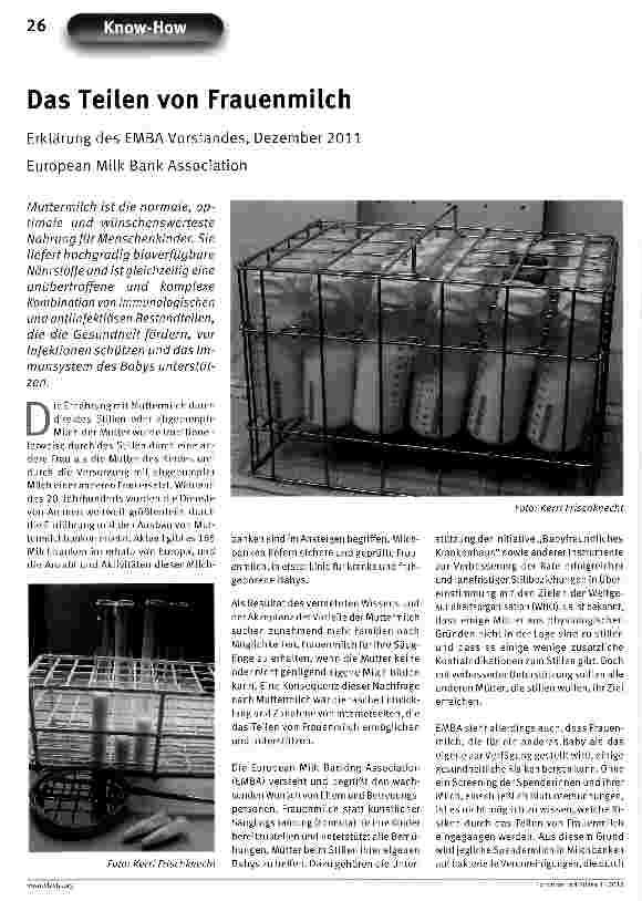 Vorschauseite 1: Das Teilen von Frauenmilch