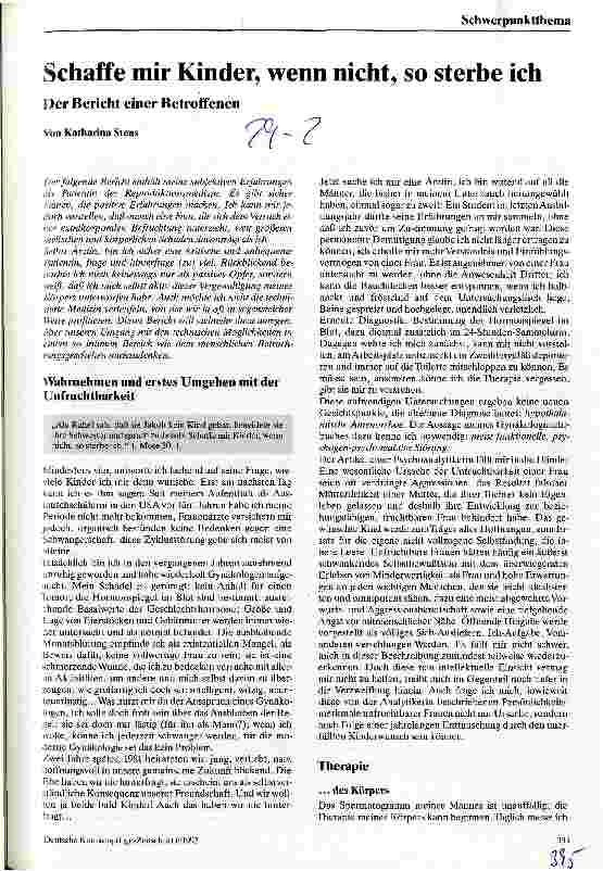 Vorschauseite 1: Schaffe mir Kinder, wenn nicht, so sterbe ich Der Bericht einer Betroffenen