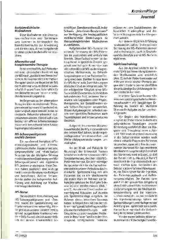 Vorschauseite 4: Multiple Sklerose Aspekte der Fachschwester im Rahmen des Therapiemanagements
