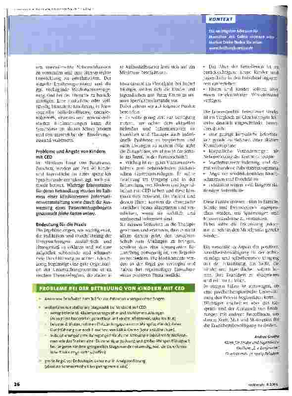 Vorschauseite 2: Chronisch entzündliche Darmerkrankung bei Kindern Umfassende Betreuung - mehr Lebensqualität