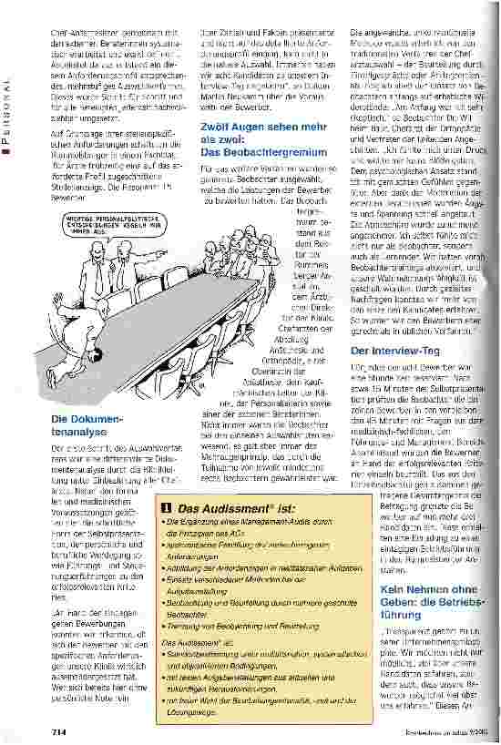 Vorschauseite 2: Woran erkennt man einen guten Chefarzt? Mit Hilfe eines innovativen Assessment-Verfahrens zur richtigen Personalauswahl