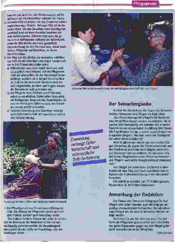 Vorschauseite 2: Plädoyer für eine bessere Menschenbildung Ein 81jähriger fordert sehende Hilfe anstelle von ..