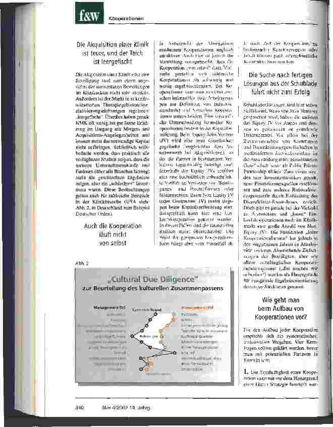 Vorschauseite 3: Kleinere Kliniken auf der Suche nach der Wachstumsnische Kooperationen als Königsweg zwischen Expansion aus eigener Kraft und Klinikkauf
