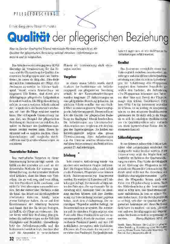 Vorschauseite 1: Qualität der pflegerischen Beziehung