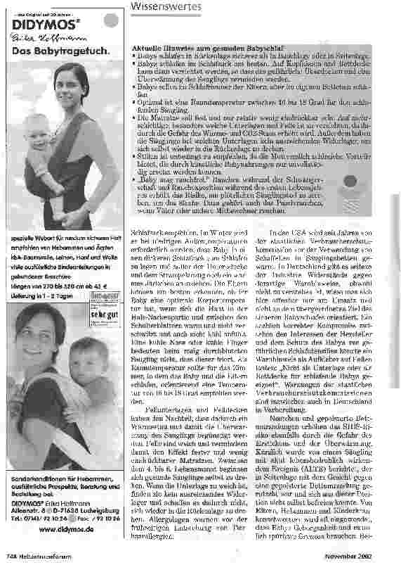 Vorschauseite 2: Präventation des SIDS. Die besondere Verantwortung der Hebamme