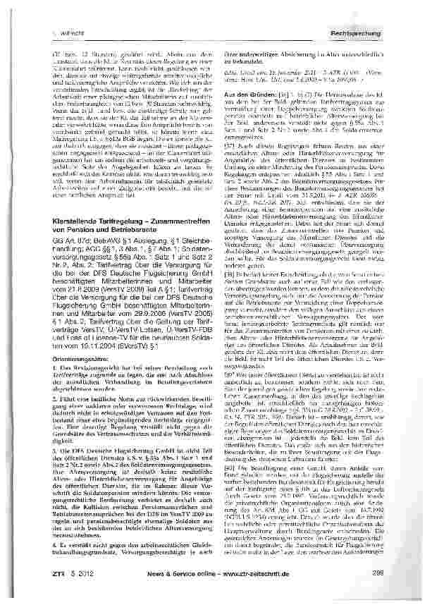 Vorschauseite 3: Arbeitszeit pädagogischer Mitarbeiterinnen bei Klassenfahrten (TV-L) TV-L §§ 8, 9; ZPO § 138 Abs. 4