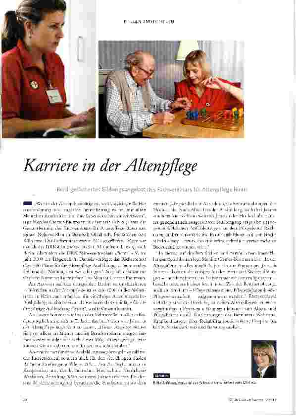 Vorschauseite 1: Karriere in der Altenpflege