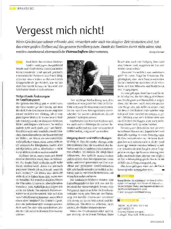 Vorschauseite 1: Vergesst mich nicht!