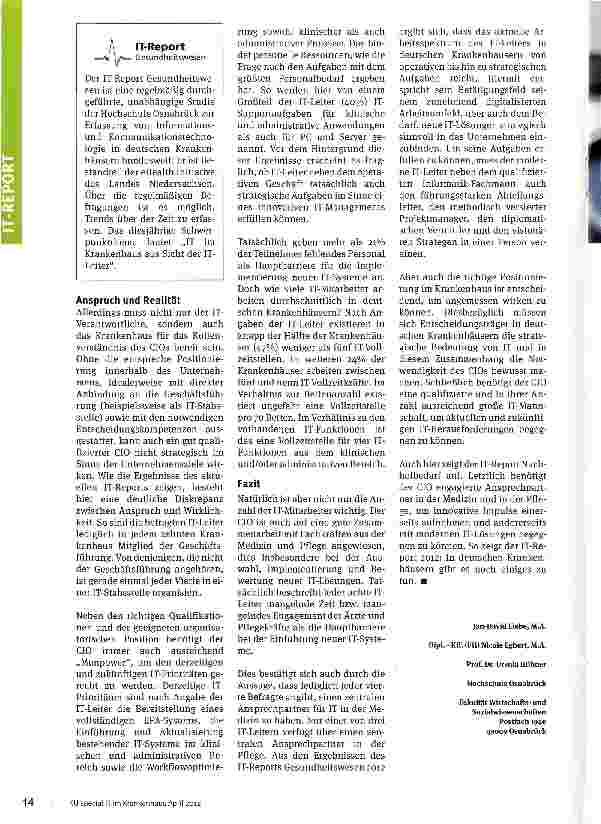 Vorschauseite 4: IT jenseits von Dokumentation und Erlössicherung