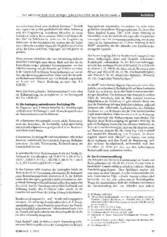 Vorschauseite 3: Zur Funktion oder Dysfunktion der Regelung des §2 Abs. 2 SGB I bei der Rechtsanwendung auf der Grundlage des Sozialgesetzbuches