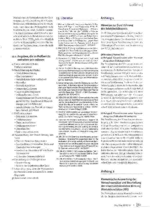 Vorschauseite 6: Quantitative Prüfung der viruziden Wirksamkeit chemischer Desinfektionsmittel auf nicht-porösen Oberflächen