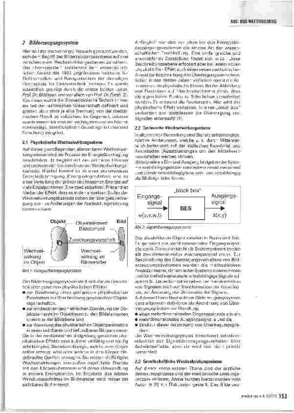 Vorschauseite 2: Zum Ubertragungsverhalten medizinischer Bilderzeugungssysteme Teil 1: Begriffe, Charakteristik, Beschreibungsmöglichkeiten