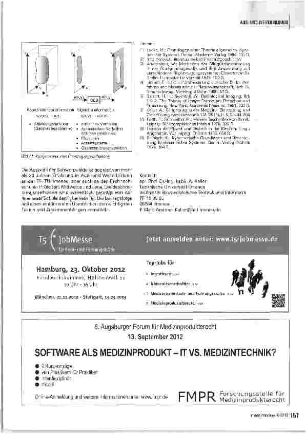 Vorschauseite 6: Zum Ubertragungsverhalten medizinischer Bilderzeugungssysteme Teil 1: Begriffe, Charakteristik, Beschreibungsmöglichkeiten