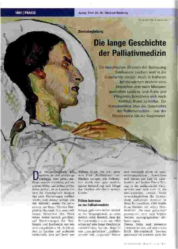 Vorschauseite 1: Die lange Geschichte der Palliativmedizin