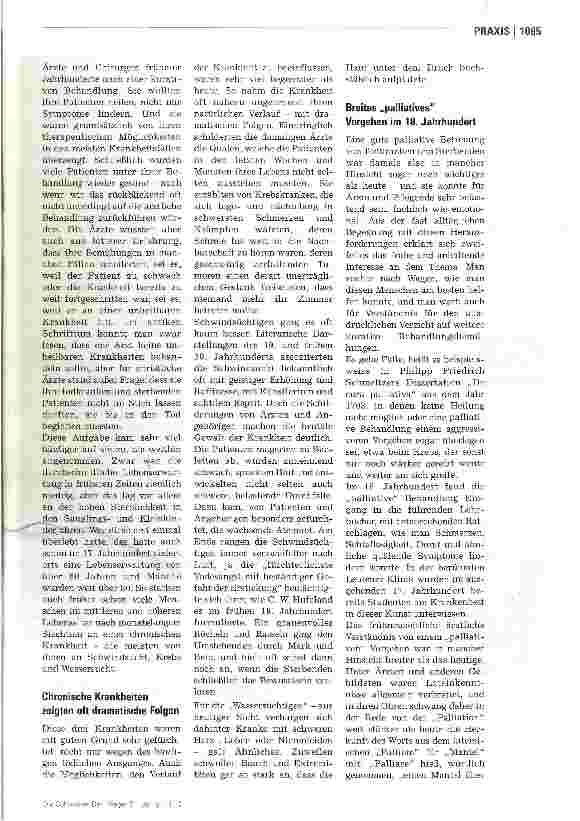 Vorschauseite 2: Die lange Geschichte der Palliativmedizin