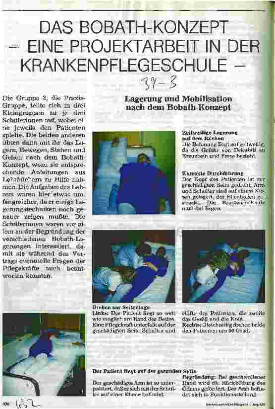 Vorschauseite 1: Das Bobath-Konzept - eine Projektarbeit in der Krankenpflegeschule Lagerung und Mobilisation nach dem Bobath-Konzept