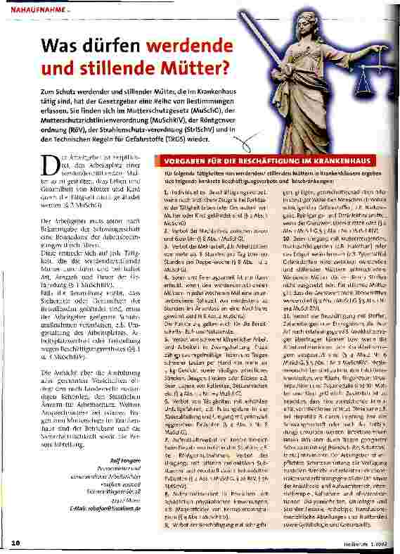 Vorschauseite 1: Was dürfen werdende und stillende Mütter?
