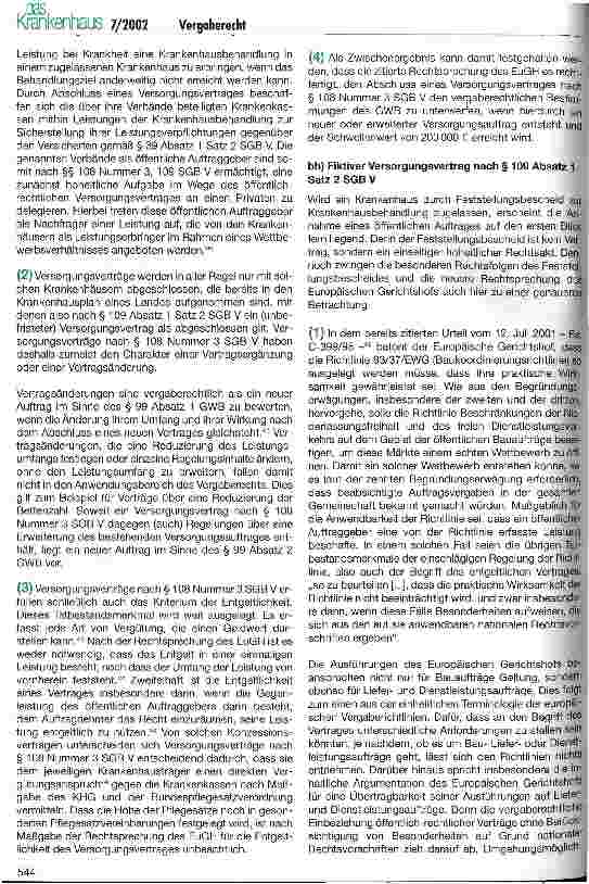 Vorschauseite 4: Die Anwendbarkeit des Vergaberechts auf die Zulassung eines Krankenhauses zur Krankenhausbehandlung
