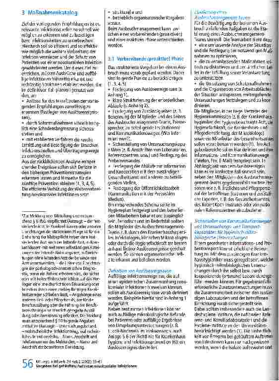 Vorschauseite 2: Ausbruchmanagement und strukturiertes Vorgehen bei gehäuftem Auftreten nosokomialer Infektionen
