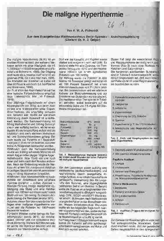 Vorschauseite 1: Die maligne Hyperthermie