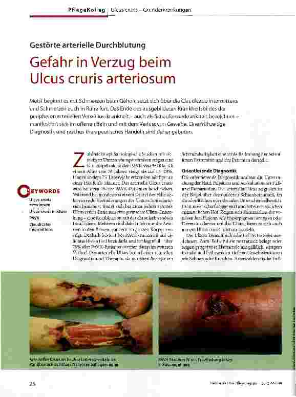 Vorschauseite 1: Gefahr in Verzug beim Ulcus cruris arteriosum