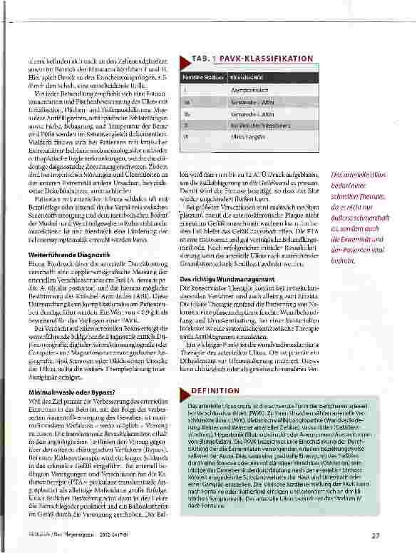 Vorschauseite 2: Gefahr in Verzug beim Ulcus cruris arteriosum