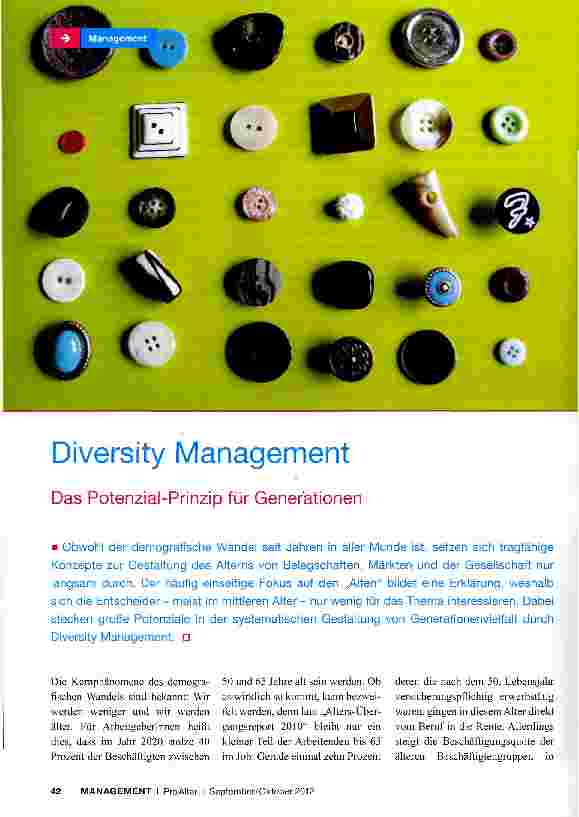 Vorschauseite 1: Diversity Management Das Potenzial-Prinzip für Generationen