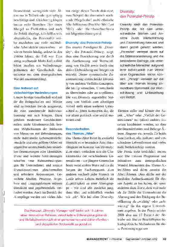 Vorschauseite 2: Diversity Management Das Potenzial-Prinzip für Generationen