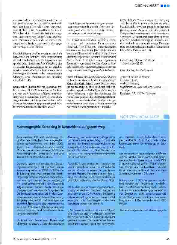 Vorschauseite 6: Angst und Angststörungen -Differenzialdiagnose, Ursachen und Empfehlungen für die Begutachtung
