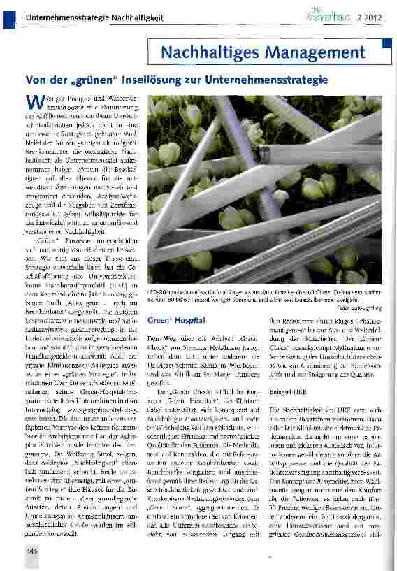 Vorschauseite 1: Nachhaltiges Management-Von der „grünen Insellösung zur Unternehmensstrategie