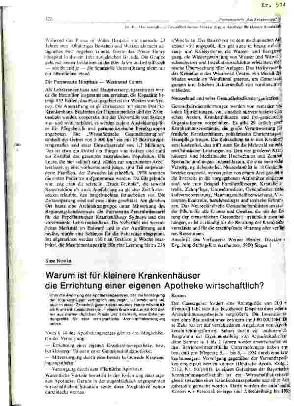 Vorschauseite 1: Warum ist für kleinere Krankenhäuser die Einrichtung einer eigenen Apotheke wirtschaftlich