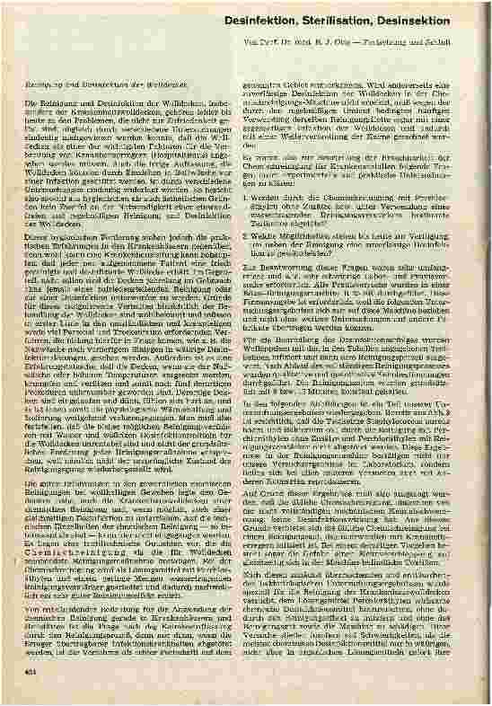 Vorschauseite 1: Desinfektion, Sterilisation, Desinsektion