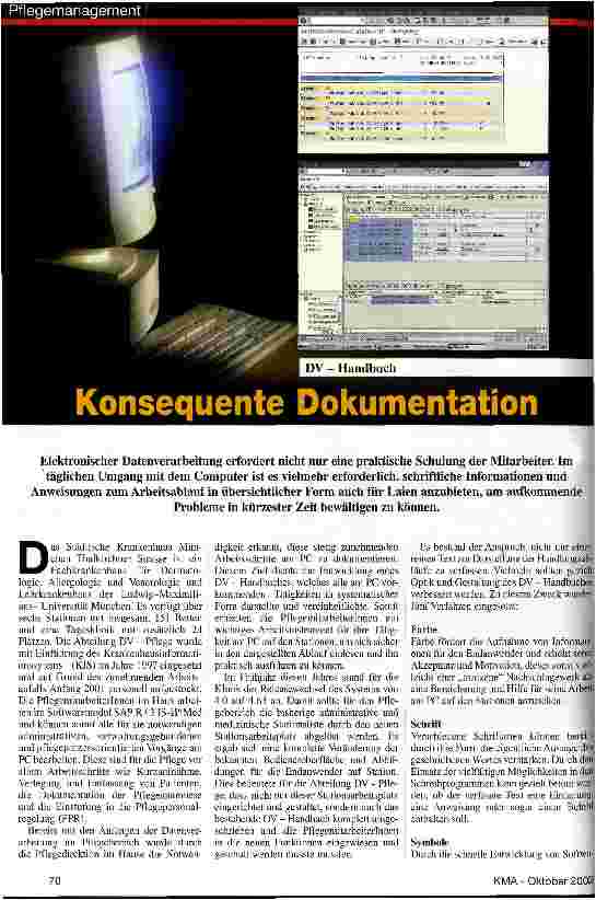 Vorschauseite 1: DV-Handbuch: Konsequente Dokumentation