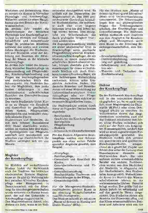 Vorschauseite 2: Mehr als 30 Jahre Krankenpflege an der Universität